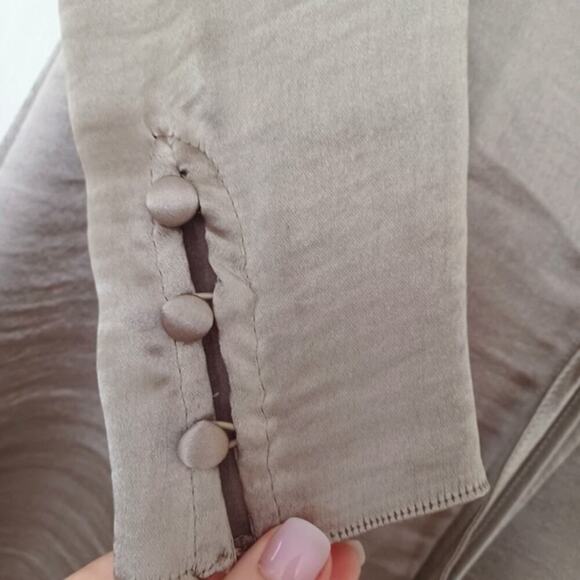 ASOS Design Satin High Shine Wrap Mini Dress Mink Size 4 NWT - Picture 10 of 13